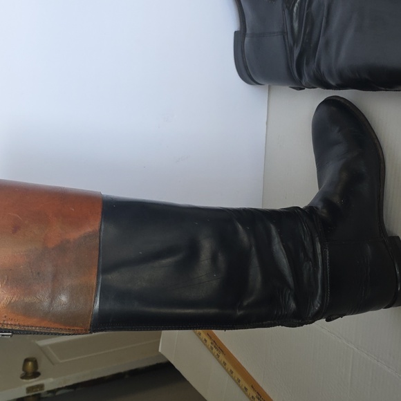 Two-Tone Leather Riding Boots - Picture 7 of 16